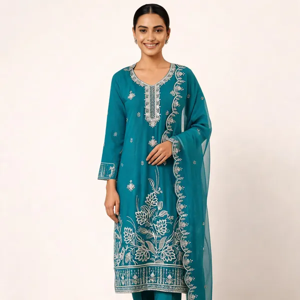Teal_Star_Georgette_Ladies_Suit_For_Women