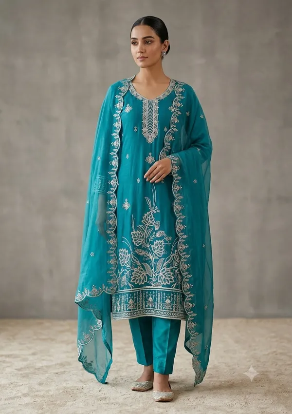 Teal_Star_Georgette_Ladies_Suit_For_Women