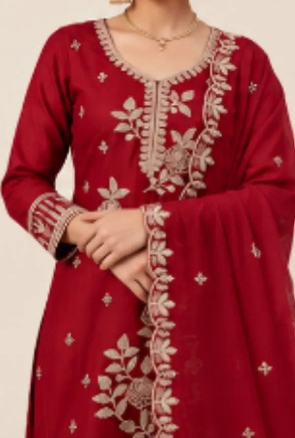 Maroon_Star_Georgette_Ladies_Suit_For_Women