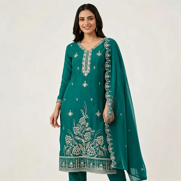 Teal_Star_Georgette_Ladies_Suit_For_Women