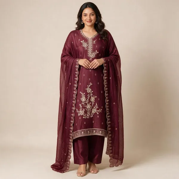 Maroon_Star_Georgette_Floral_Embroidered_Ladies_Suit_For_Women