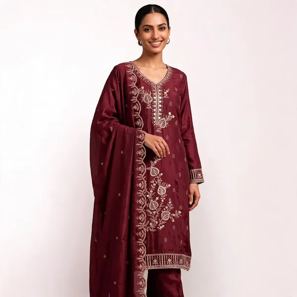 Maroon_Star_Georgette_Ladies_Suit_For_Women