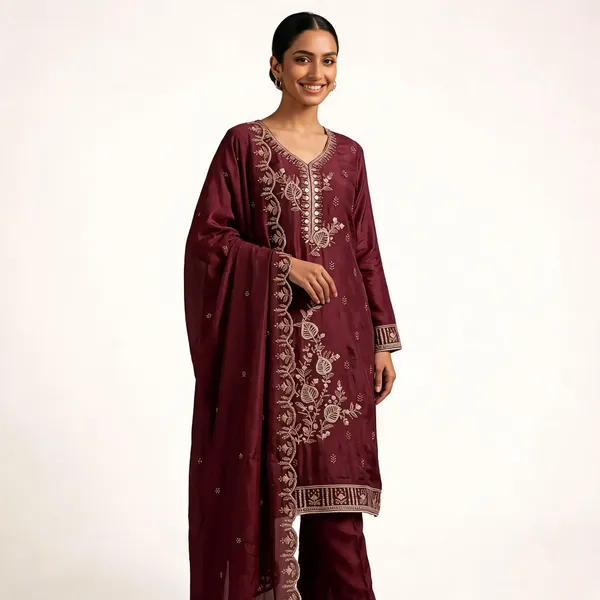 Maroon_Star_Georgette_Ladies_Suit_For_Women