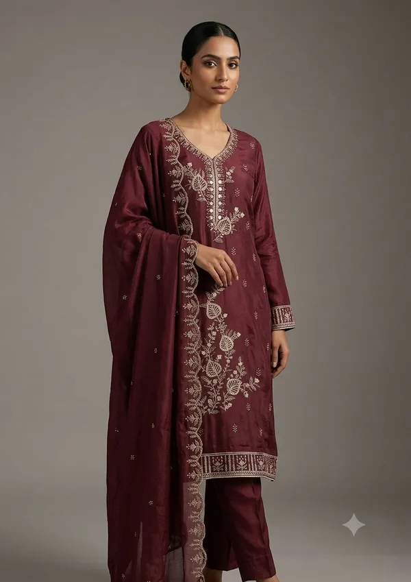 Maroon_Star_Georgette_Ladies_Suit_For_Women