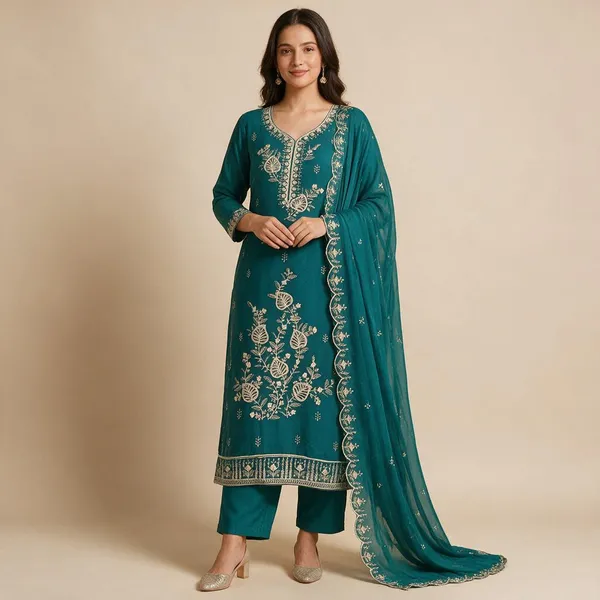 Teal_Star_Georgette_Ethnic_Embroidered_Ladies_Suit_For_Women