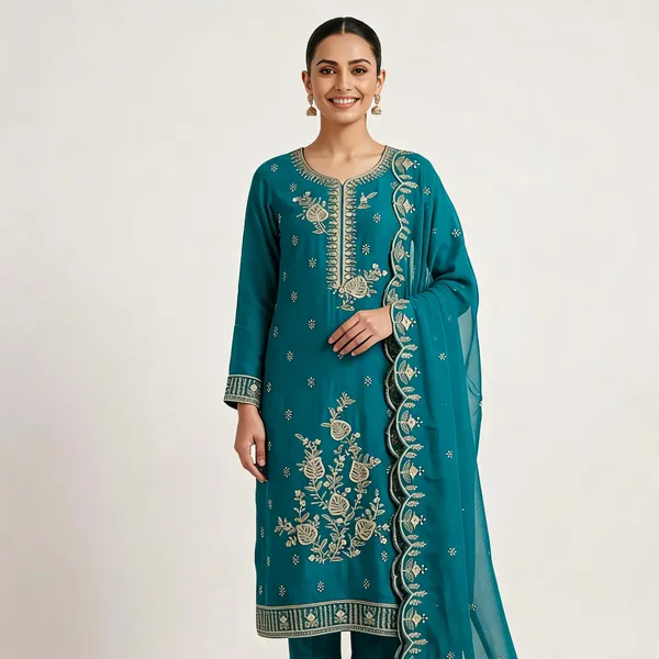 Teal_Star_Georgette_Ladies_Suit_For_Women
