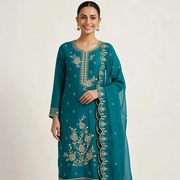 Teal_Star_Georgette_Ladies_Suit_For_Women
