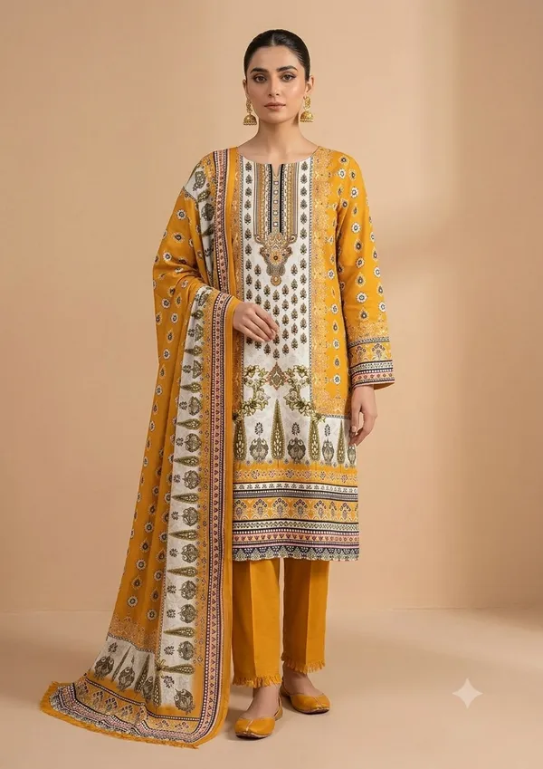 Yellow_Riyon_Pakistani_Suit_For_Women