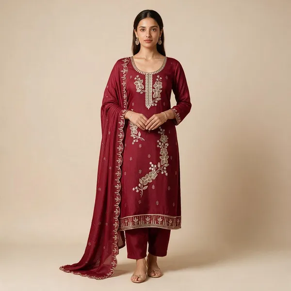 Maroon_Star_Georgette_Embroidered_Ladies_Suit_For_Women