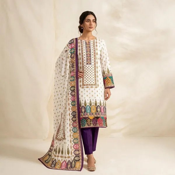 White_Rayon_Printed_Pakistani_Suit_For_Women