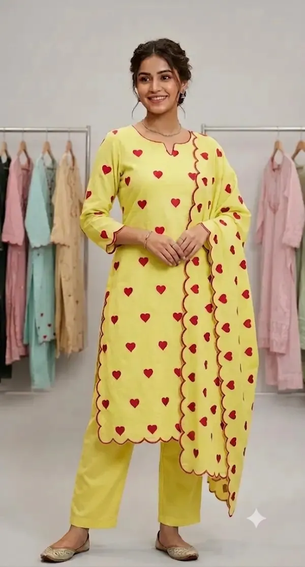 Yellow_Riyon_Rayon_Cotton_Suit_For_Women