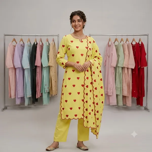 Yellow_Riyon_Rayon_Cotton_Suit_For_Women