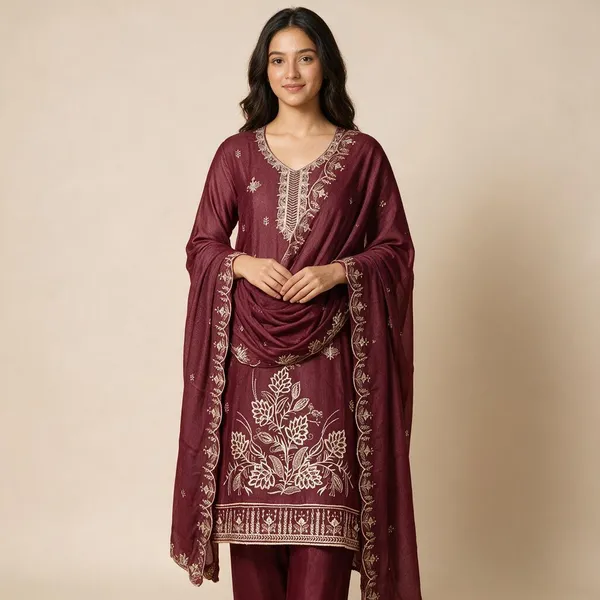 Maroon_Star_Georgette_Embroidered_Ladies_Suit_For_Women