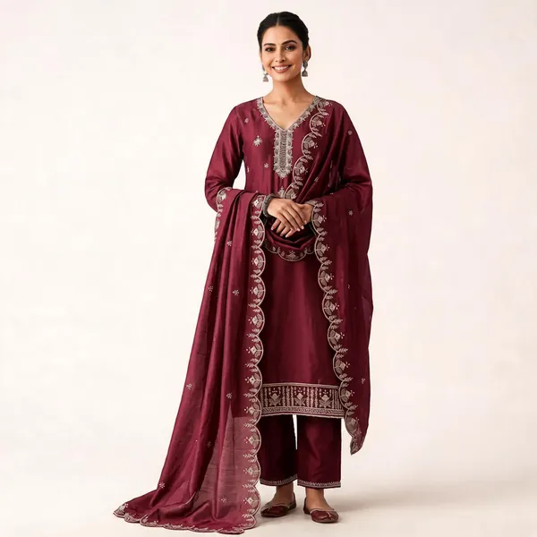 Maroon_Star_Georgette_Ladies_Suit_For_Women