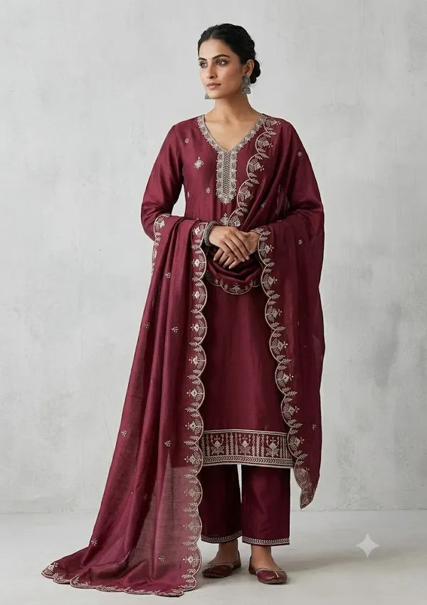 Maroon_Star_Georgette_Ladies_Suit_For_Women