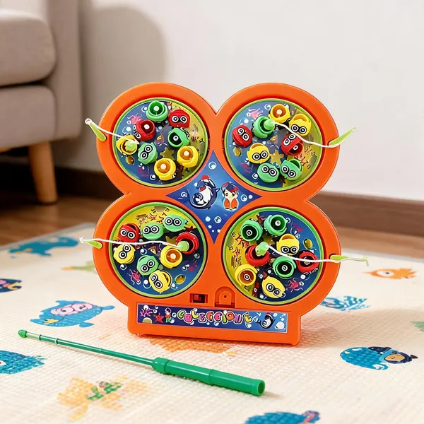 Musical_Fish_Catching_Game_Toy_Set_With_4_Rotating_Fish_Ponds_On_Board_4_Pond
