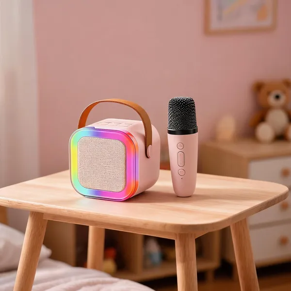 Kids_Karaoke_Machine_Karaoke_Speaker_With_2_Mics_Multi_Color