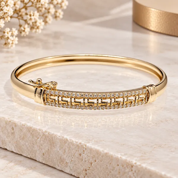 Gold_Tone_Geometric_Crystal_Bangle_For_Women