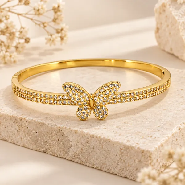 Gold_Tone_Rhinestone_Butterfly_Bangle_For_Women