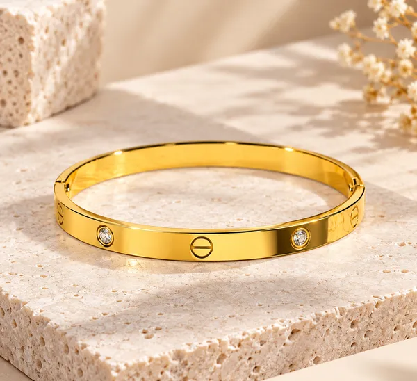Gold_Tone_Screw_Motif_Bangle_for_Women
