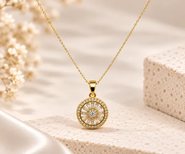 Gold_Tone_Circular_Pendant_Necklace_For_Women