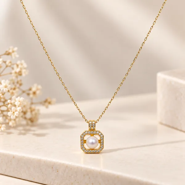 Gold_Tone_Pearl_Pendant_Necklace_For_Women