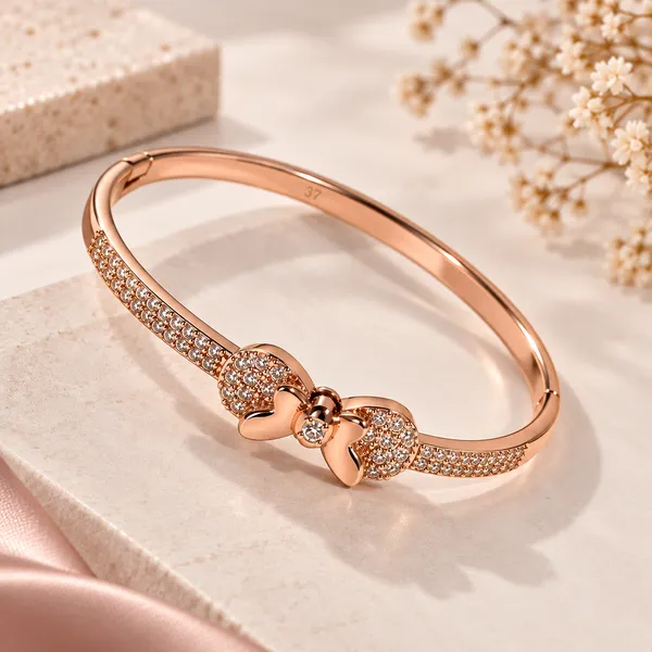 Rose_Gold_Crystal_Bow_Bangle_For_Women