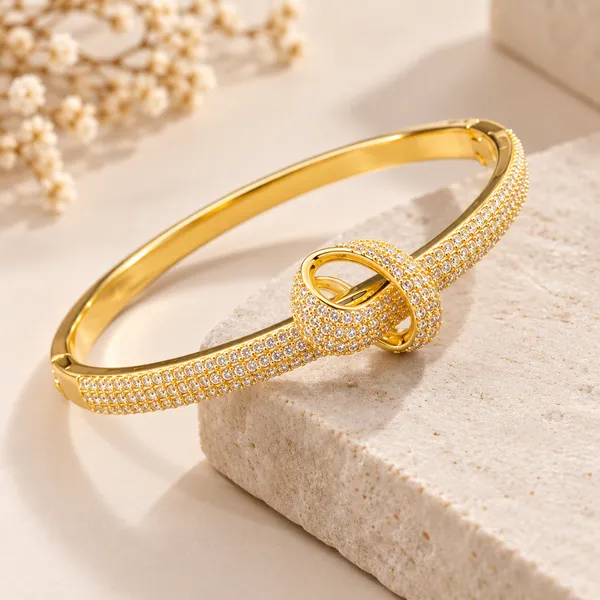 Gold-Tone_Rhinestone_Knot_Bangle_For_Women