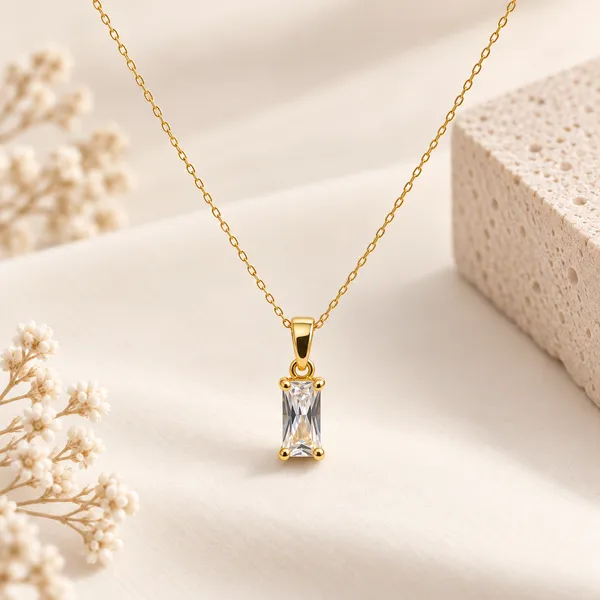 Gold_Tone_Rectangular_Stone_Pendant_Necklace_For_Women