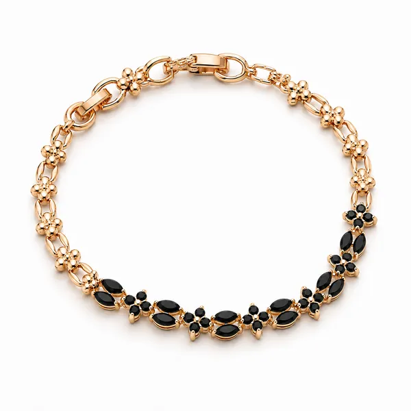 Gold_Tone_Floral_Link_Bracelet_For_Women