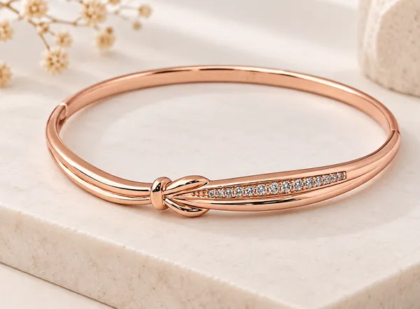 Rose_Gold_Metal_Knot_Bangle_Bracelet_For_Women