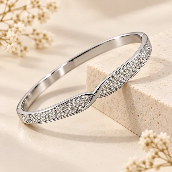 Silver_Tone_Crystal_Bangle_For_Women