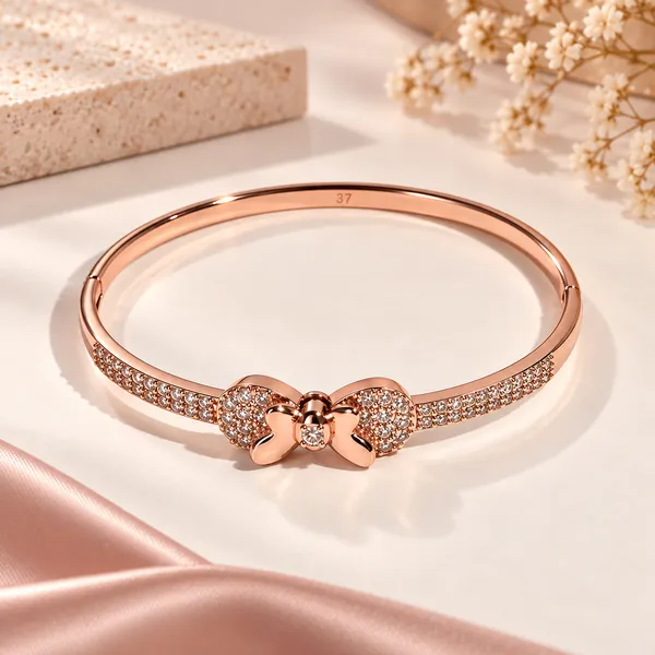 Rose_Gold_Crystal_Bow_Bangle_For_Women
