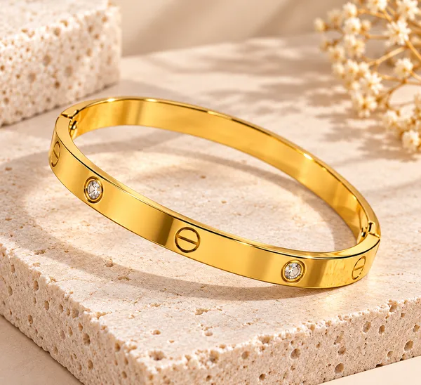 Gold_Tone_Screw_Motif_Bangle_for_Women