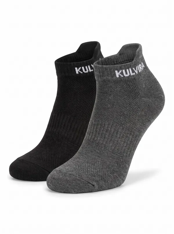 KULVIRA_Ankle_Length_Socks_Combo_-_Black_+_Dark_Grey_-_2_Pairs
