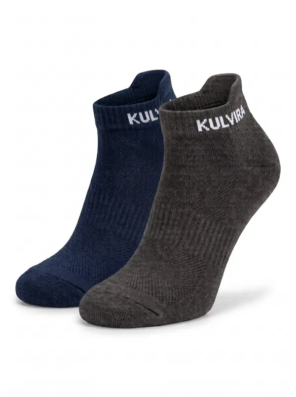 KULVIRA_Ankle_Length_Socks_Combo_-_Navy_Blue_+_Dark_Grey_-_2_Pairs