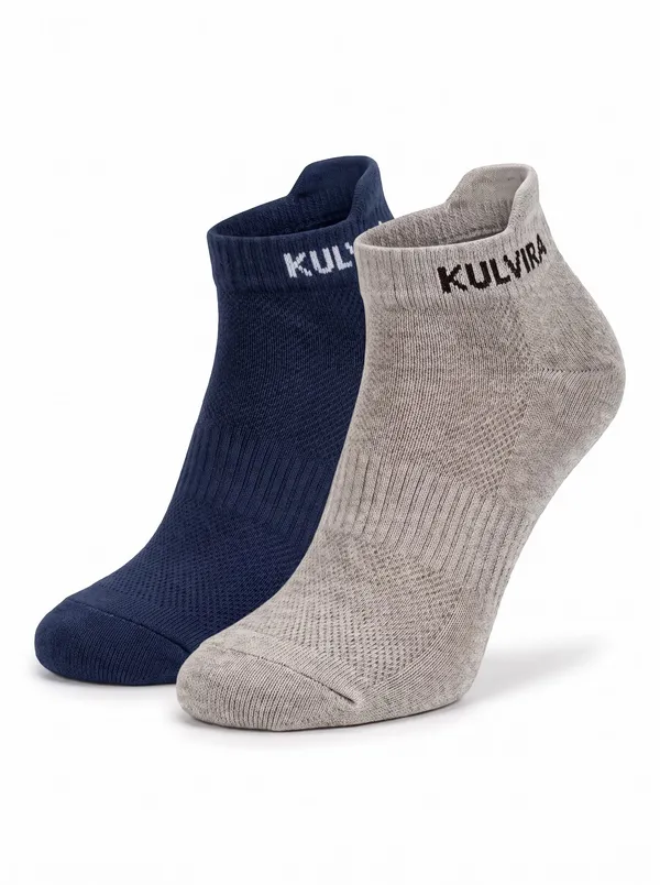 KULVIRA_Ankle_Length_Socks_Combo_-_Navy_Blue_+_Light_Grey_-_2_Pairs