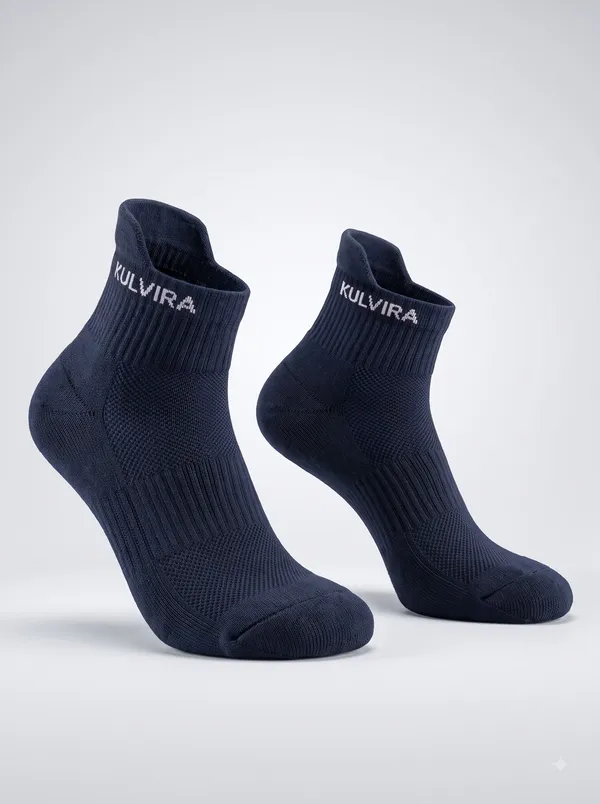 KULVIRA_Ankle_Length_Socks_Combo_-_Navy_Blue_+_Brown_-_2_Pairs