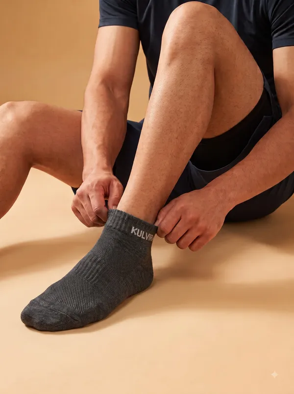 KULVIRA_Ankle_Length_Socks_Combo_-_Dark_Grey_+_Brown_-_2_Pairs