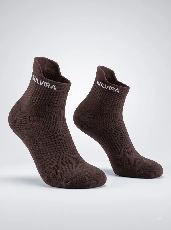 KULVIRA_Ankle_Length_Socks_Combo_-_Dark_Grey_+_Brown_-_2_Pairs