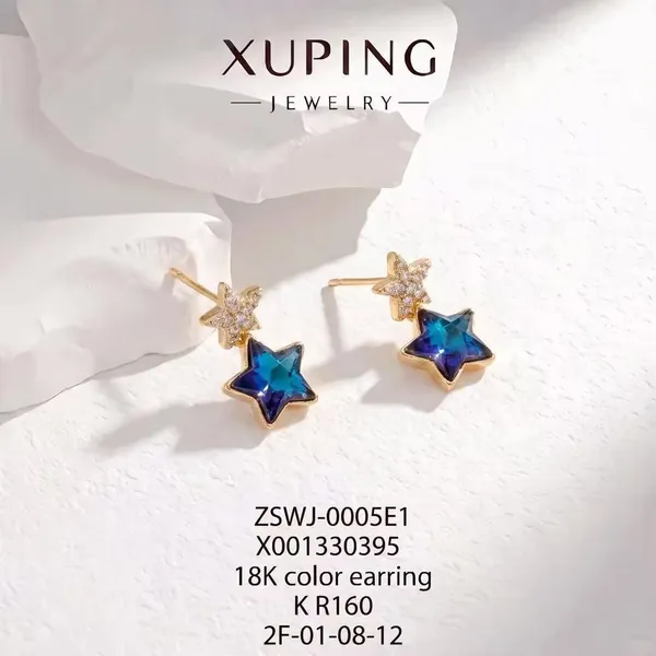 Blue_Gold_Copper_Alloy_Star_Drop_Earrings_For_Women
