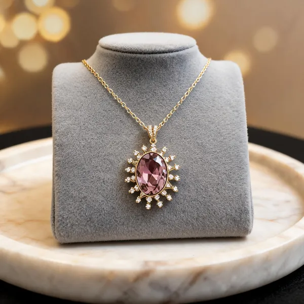 Gold_Pink_Copper_Alloy_Oval_Pendant_Necklace_For_Women