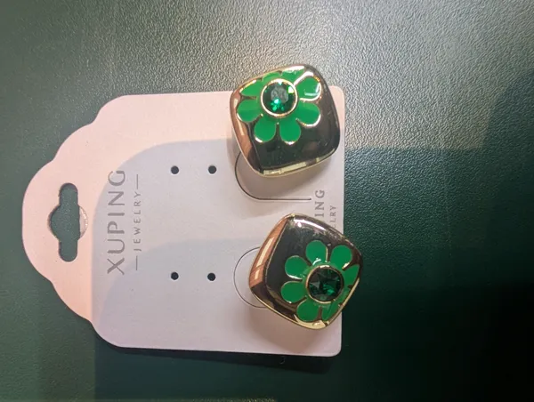 Green_Copper_Alloy_Floral_Stud_Earrings_For_Women