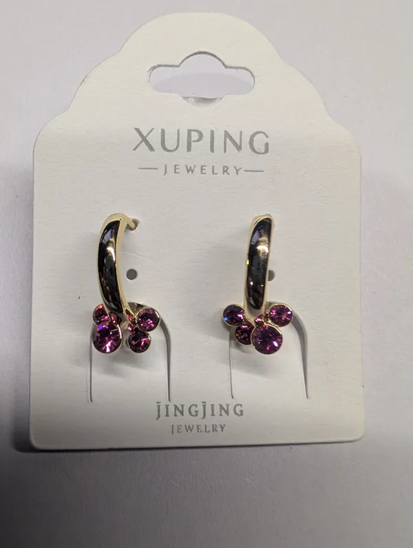 Black_And_Pink_Copper_Alloy_Stone_Drop_Earrings_For_Women