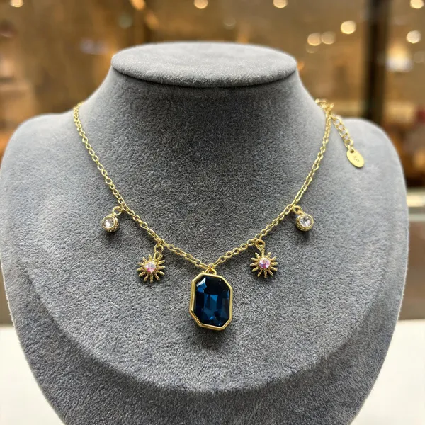 Gold_And_Blue_Copper_Alloy_Crystal_Pendant_Necklace_For_Women