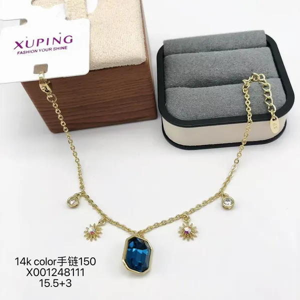 Gold_And_Blue_Copper_Alloy_Crystal_Pendant_Necklace_For_Women