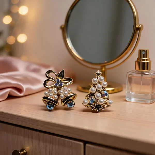 Gold_And_Pearl_Copper_Alloy_Festive_Earrings_For_Women