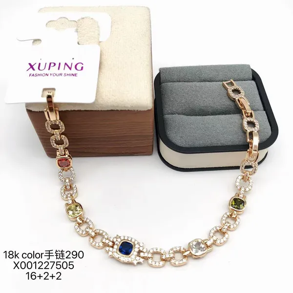 Gold_Copper_Alloy_Crystal_Link_Bracelet_For_Women