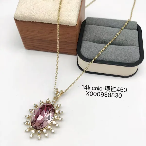 Gold_Pink_Copper_Alloy_Oval_Pendant_Necklace_For_Women