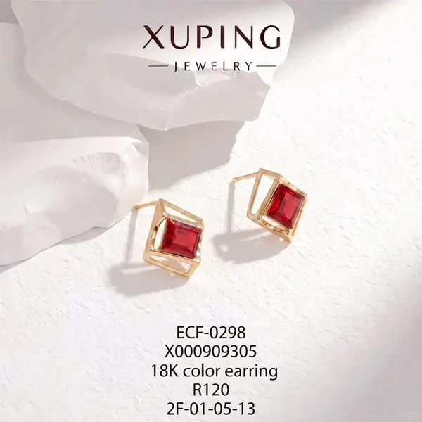 Gold_Red_Copper_Alloy_Geometric_Stone_Stud_Earrings_For_Women